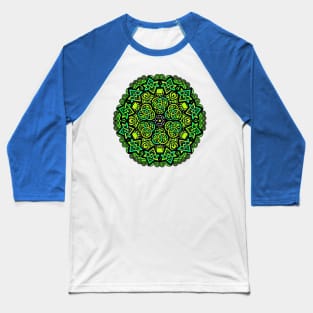 Celtic Green Geometric Mandala Baseball T-Shirt